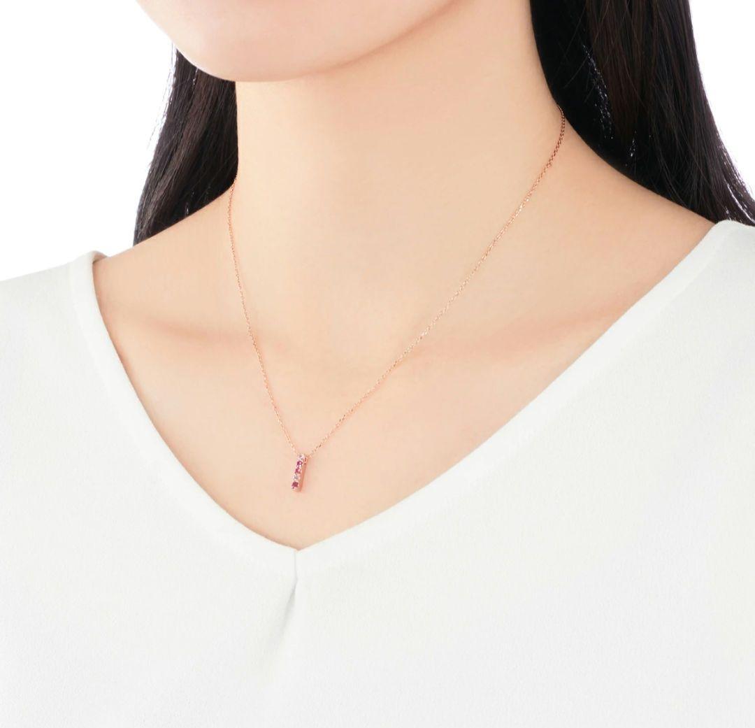 ジュエリーツツミ ネックレス マルチストーン K10PG ピンクサファイア