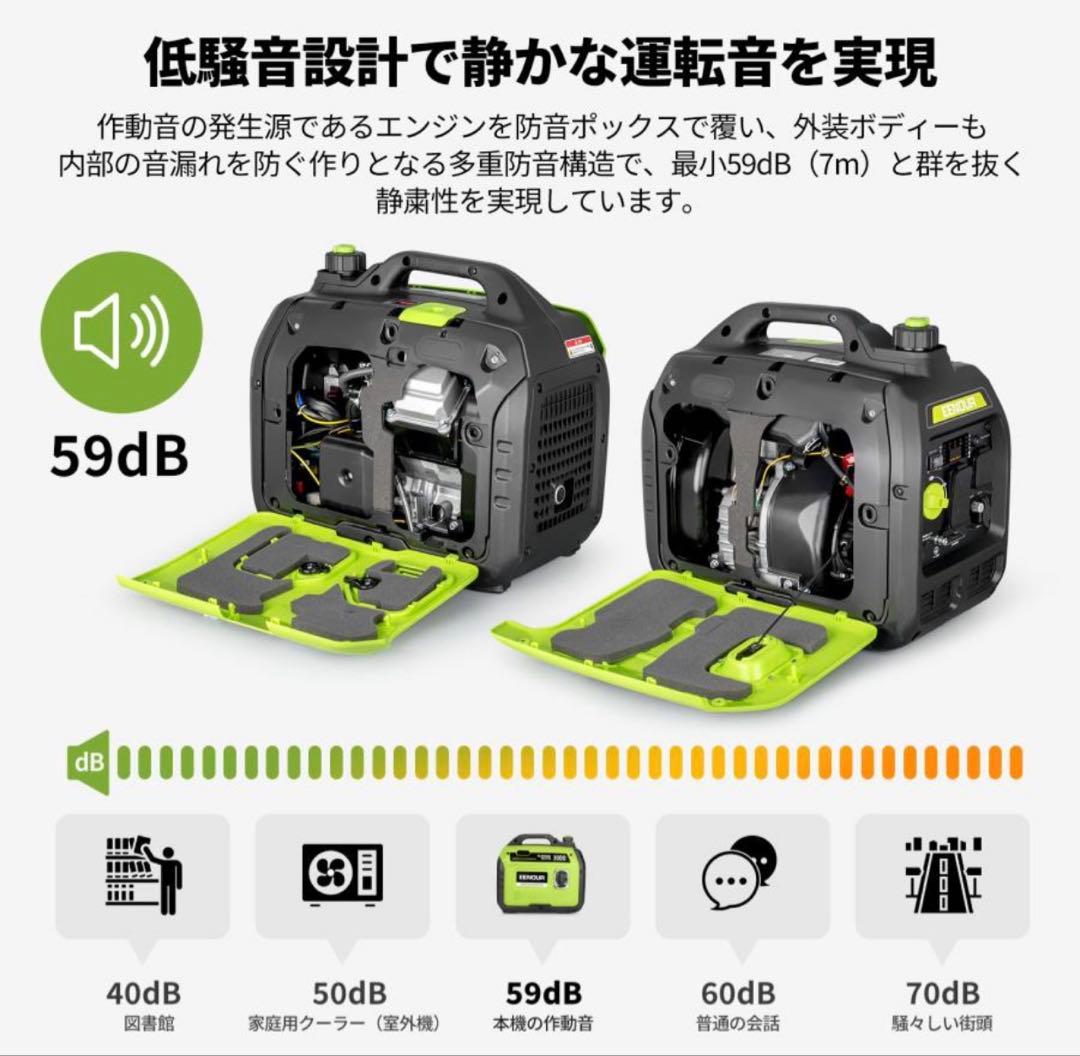 EENOUR インバーター発電機 DK3000iS 3.2kVA