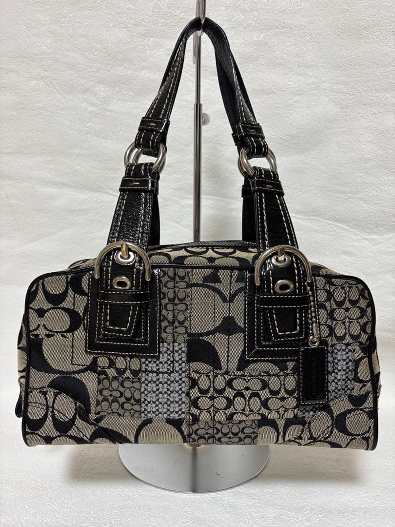 コーチ F12317 シグネチャー ハンドバッグ レザー キャンバスパッチワーク COACH コーチ F12317 シグネチャー パッチワーク ハンドバッグ｜Yahoo
