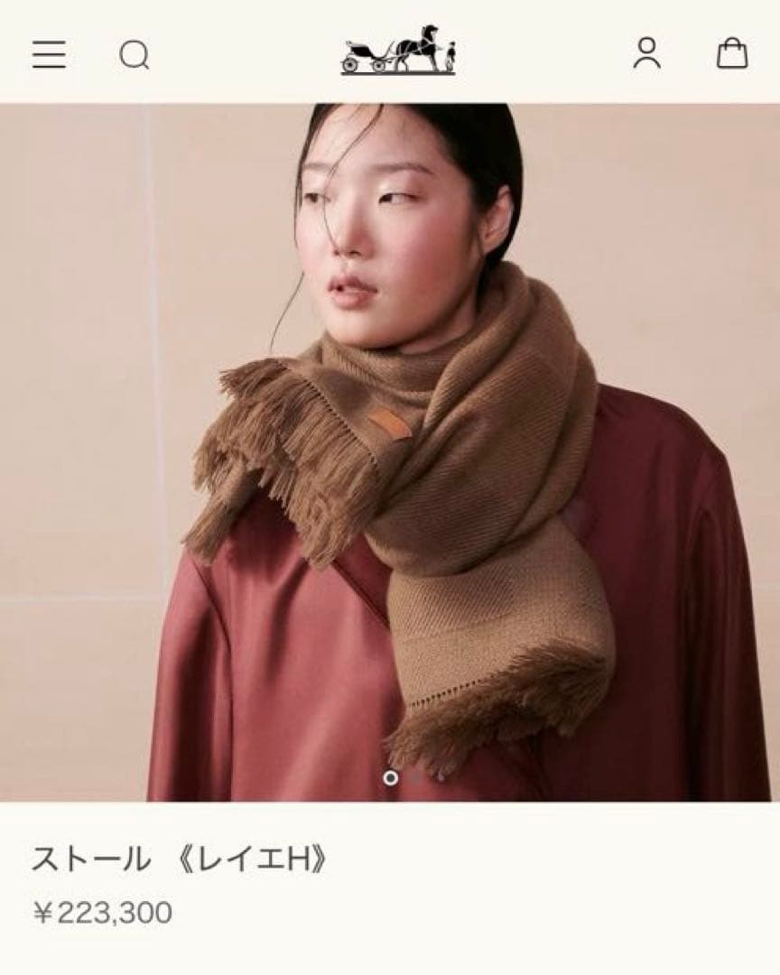 新品未使用・美品】エルメス ストール マフラー レイエH Rayee H