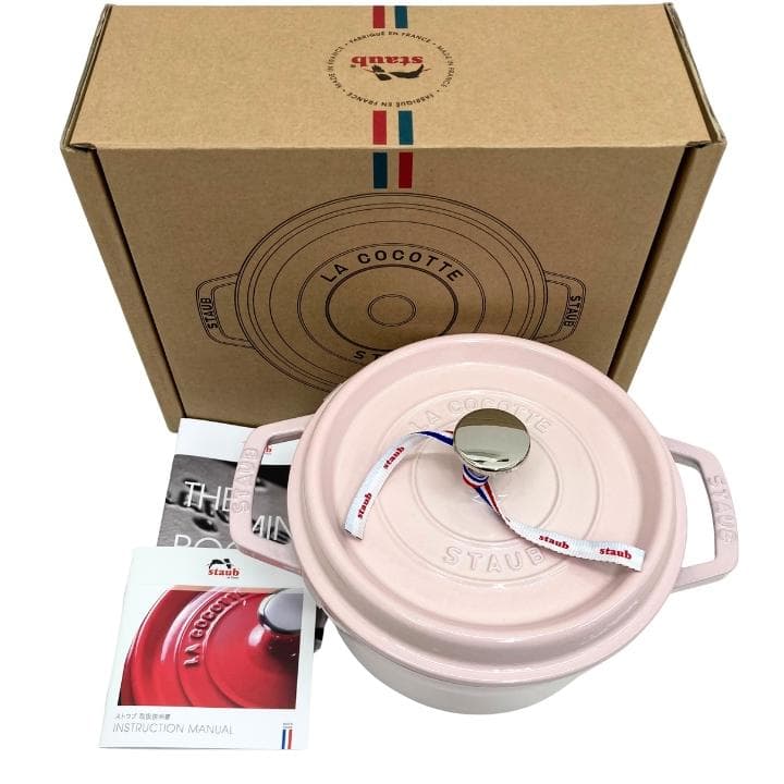 【N】ストウブ STAUB ピコ ココットラウンド 20cm 鍋 ピンク 未使用 ストウブ ココット ラウンド 20cm| 鋳物ホーロー鍋| ストウブ(STAUB