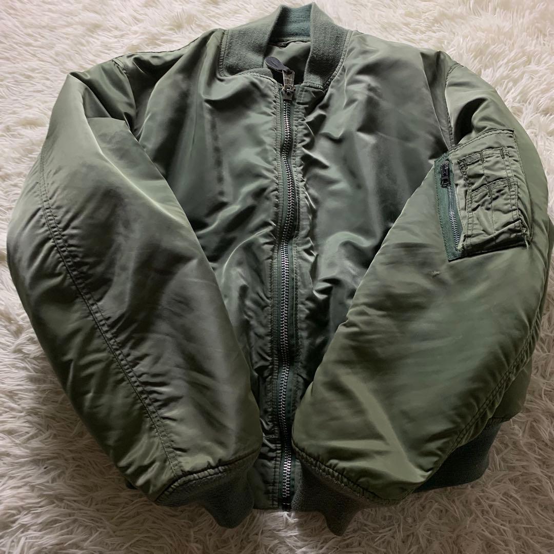 雰囲気抜群】SCHOTT フライトジャケット MA-1 カーキ L USA製