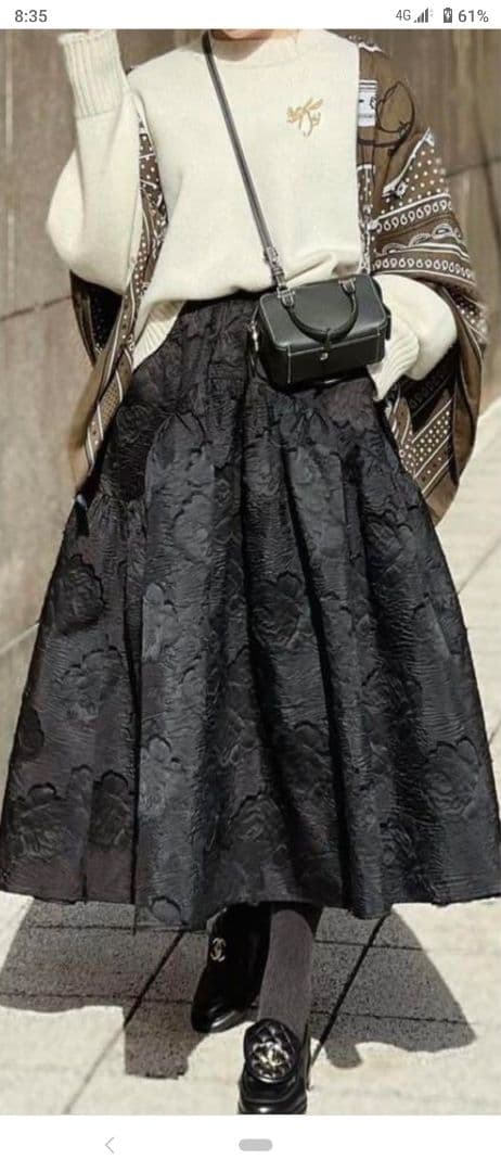 HYEON ヘヨン dreamy jacquard skirtPlus Size Pleated Maxi Skirt, in