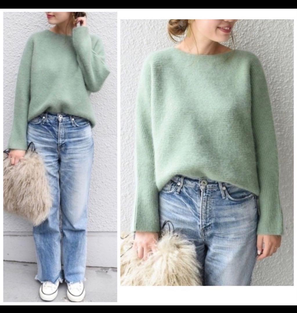 美品 シップス ハミルトン アンゴラボートネックプルオーバー ふわふわ