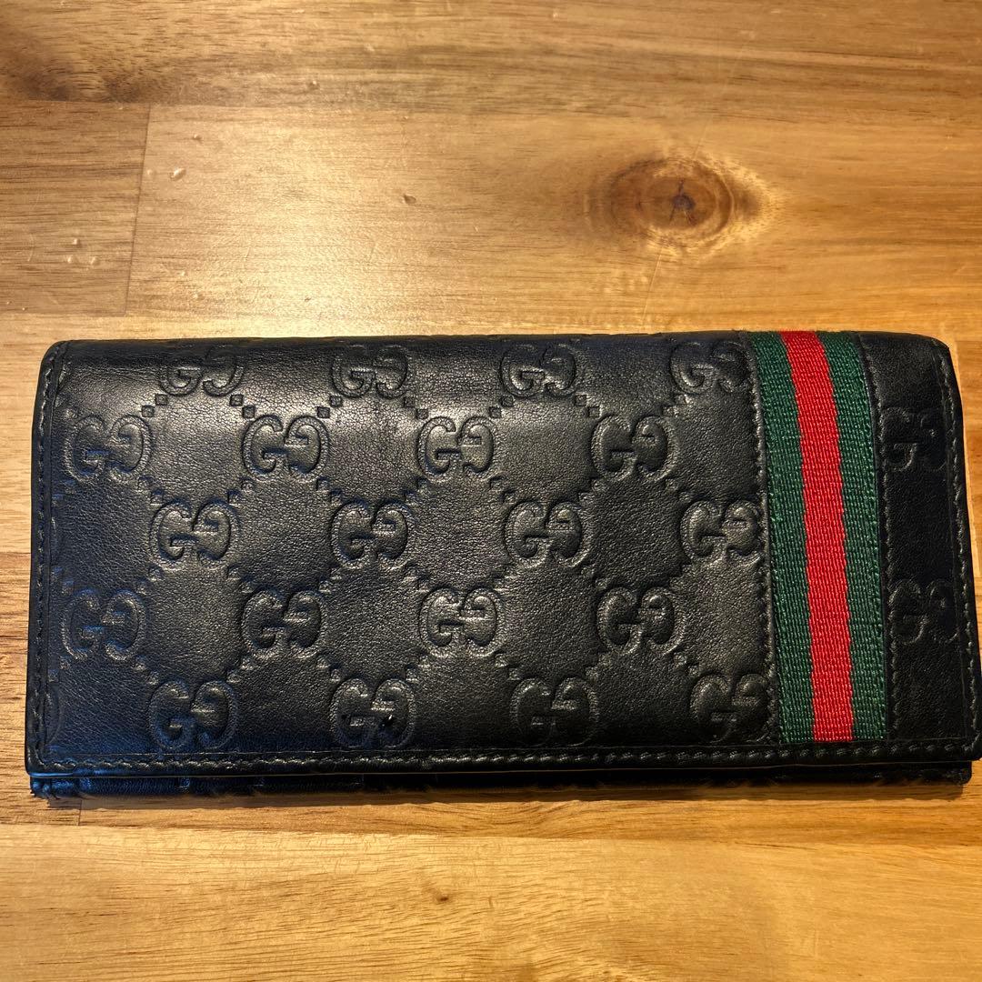 GUCCI GGパターン 長財布 黒 - メルカリ