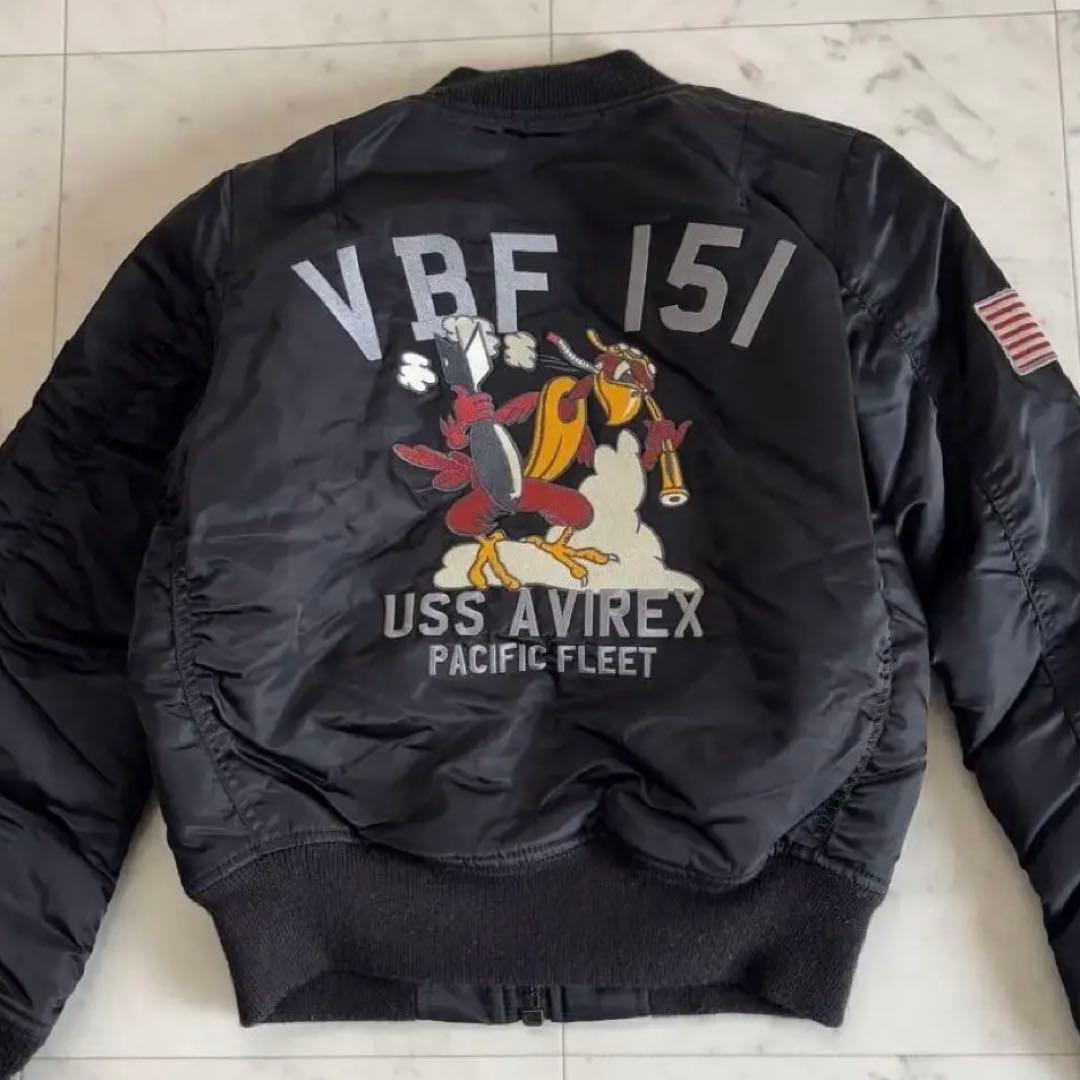 美品 アヴィレックス MA-1 フライトジャケット バード刺繍 VBF-151