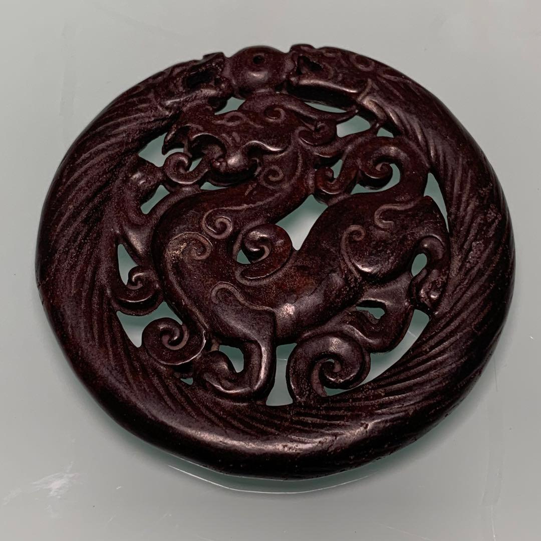 縁起物 神龍のトーテム 宇宙パワー 不思議の石鉄隕石 アンティーク 2点彫刻