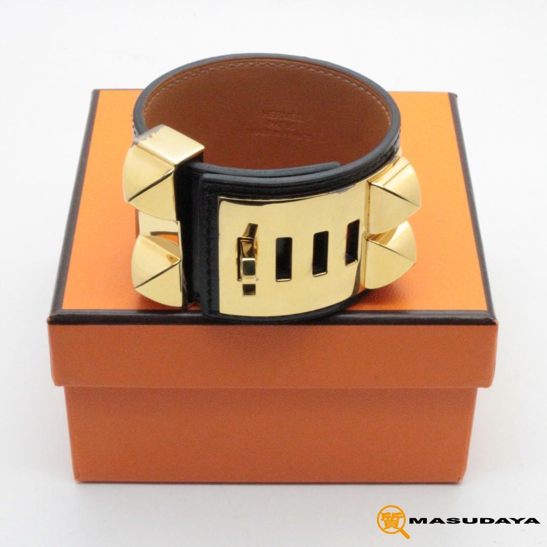 エルメス コリエドシアンバングル/ブラック【美品】 - メルカリ