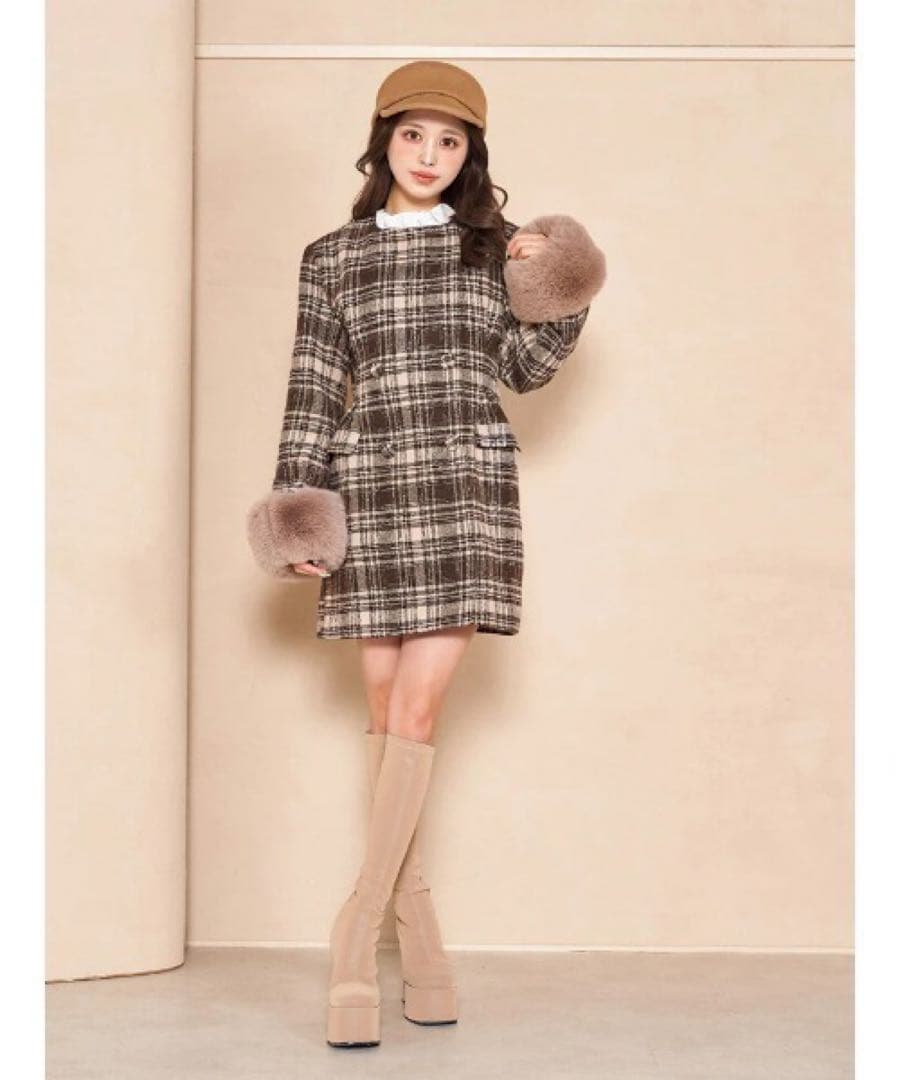 ダーリッチ タックデザインチェックコート - メルカリ