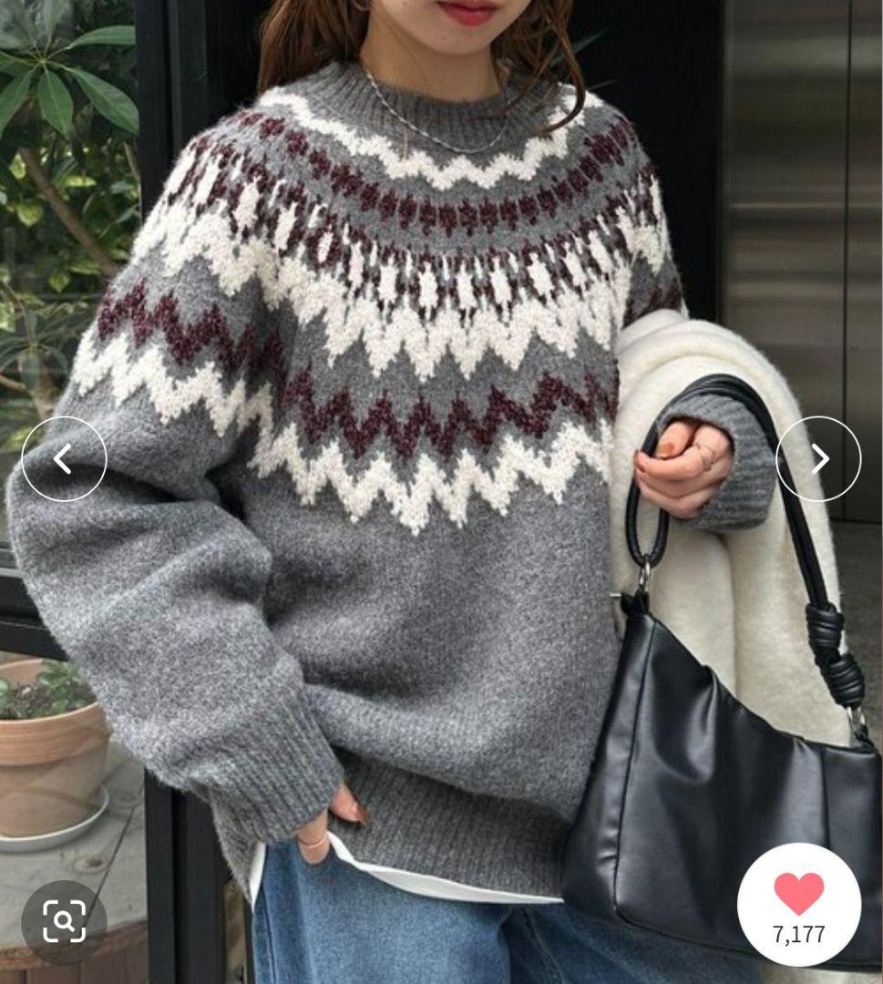 DISCOAT　求心柄オーバーニット【ユニセックス】 ユニセックス】求心柄オーバーニット（ニット/セーター）｜DISCOAT