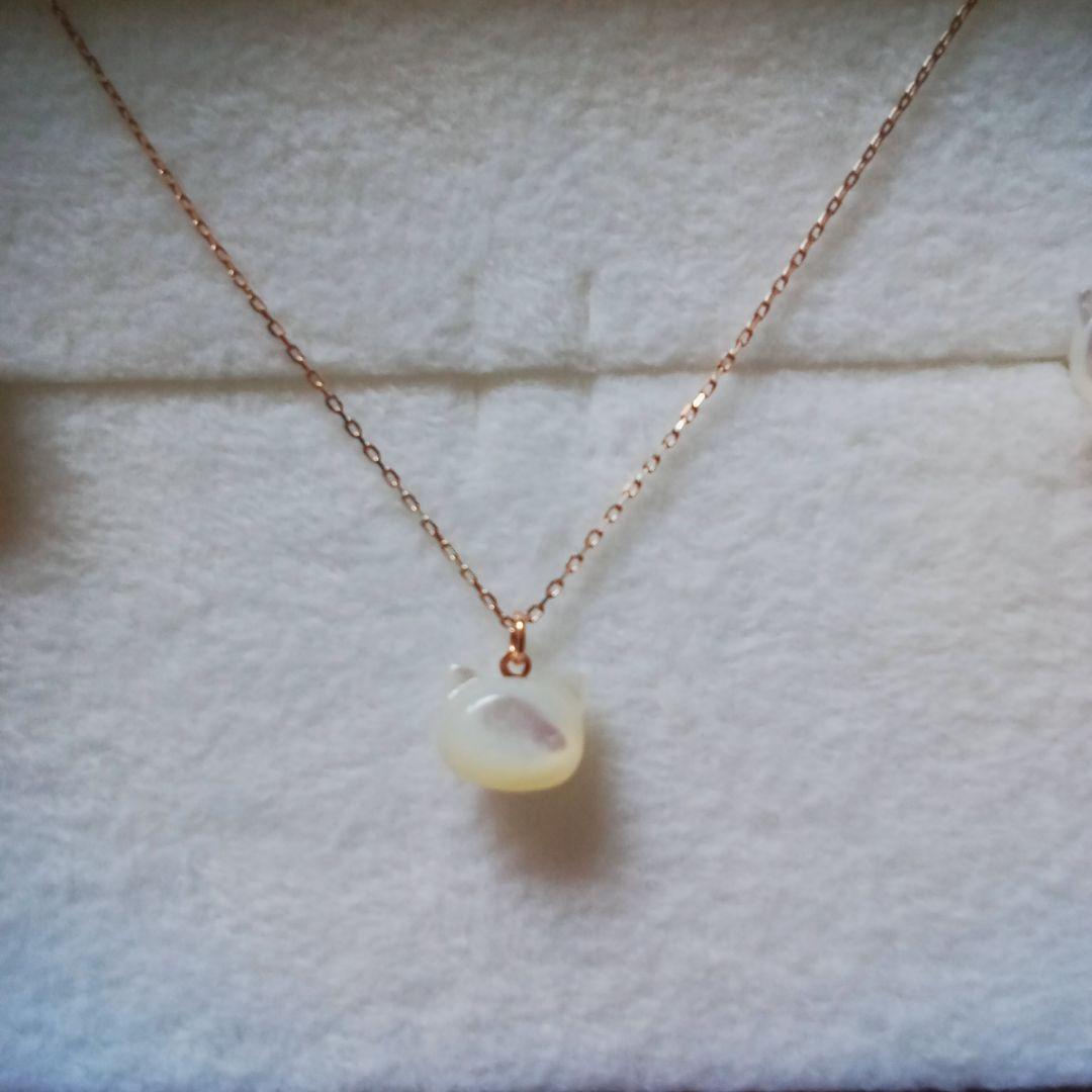 k10 猫 シェル ネックレス ピアス 未使用 バラ売り不可 - メルカリ