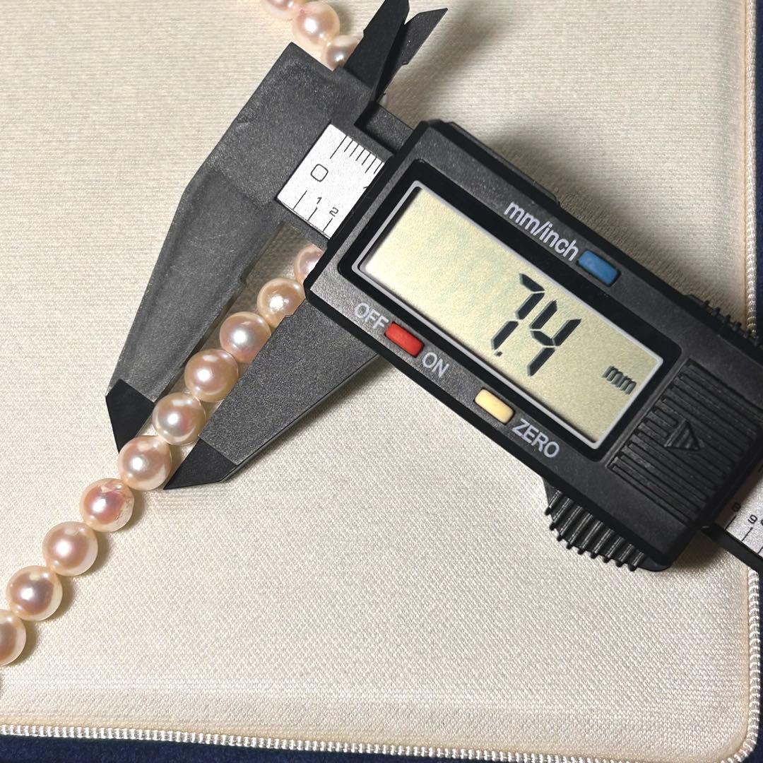 【テリ強✨】あこや ネックレス 本真珠 6.9〜7.4mm 約43cm 干渉色