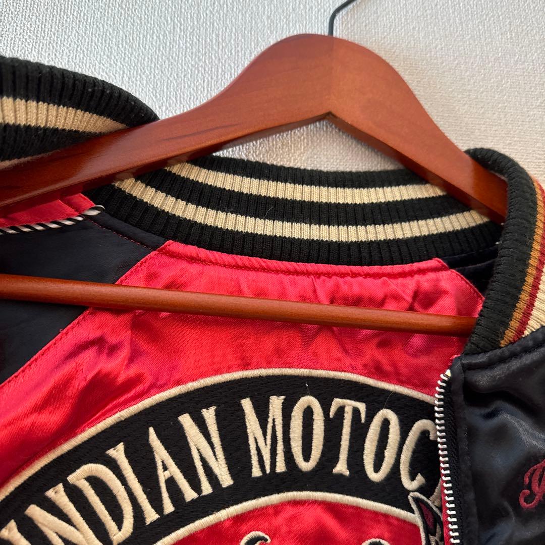 希少スカジャン インディアンモトサイクル リバーシブル 刺繍 コラボ