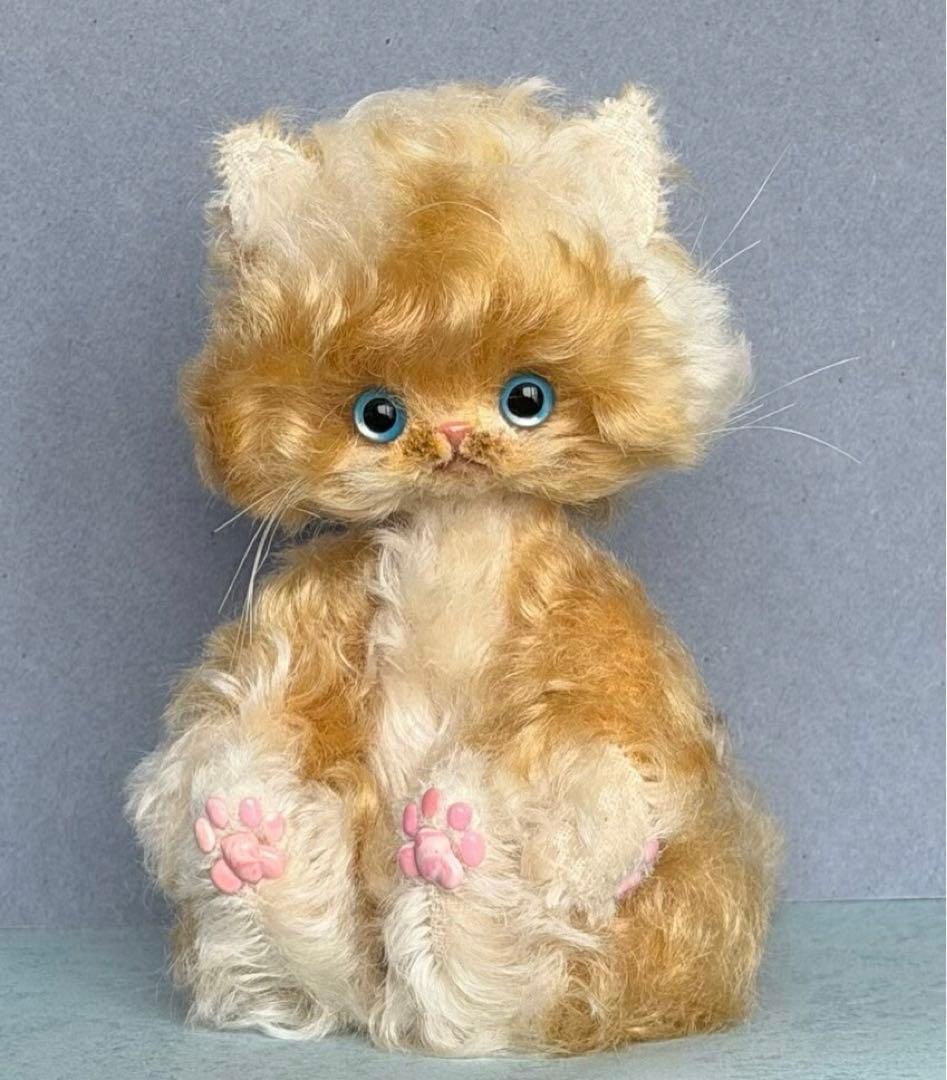 キャラメルシュガー仔猫 アーティストベア 海外作家様 ハンドメイド ぬいぐるみ 砂糖と苺と仔猫 アーティストベア 海外作家様 ハンドメイド ぬいぐるみ