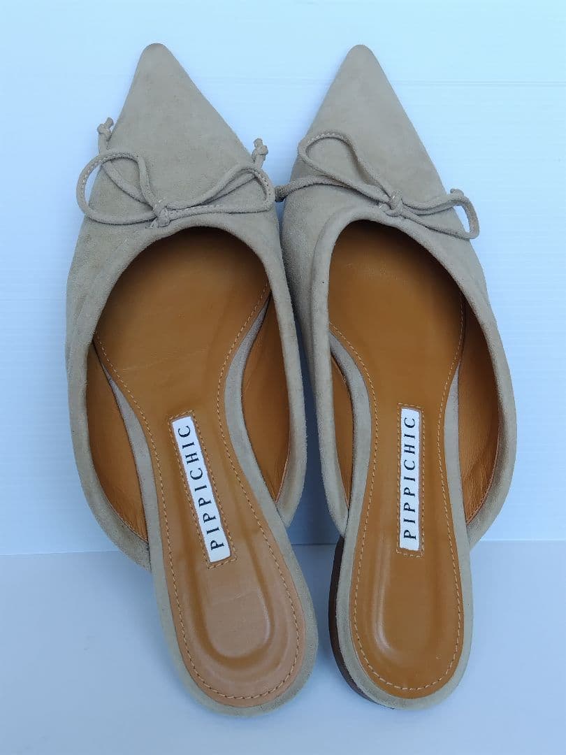 PIPPICHIC ベージュ リボン付きミュール 23.5cm 36 1/2 - メルカリ