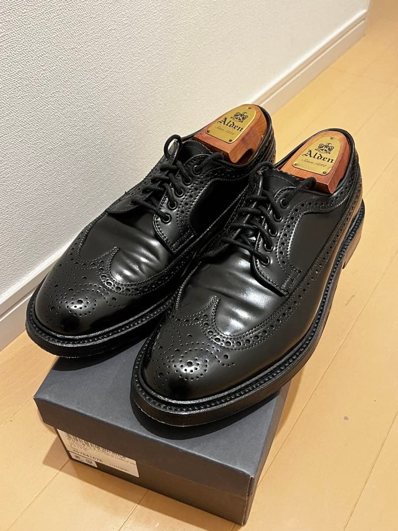 Alden コードバン ロングウイングチップ 8D オールデン ロング・ウィングチップ コードバン ブラック （ALDEN 9751