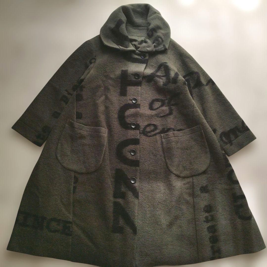 希少美品✨慈雨 英文字ロングコート カーキ 40 センソユニコ - メルカリ