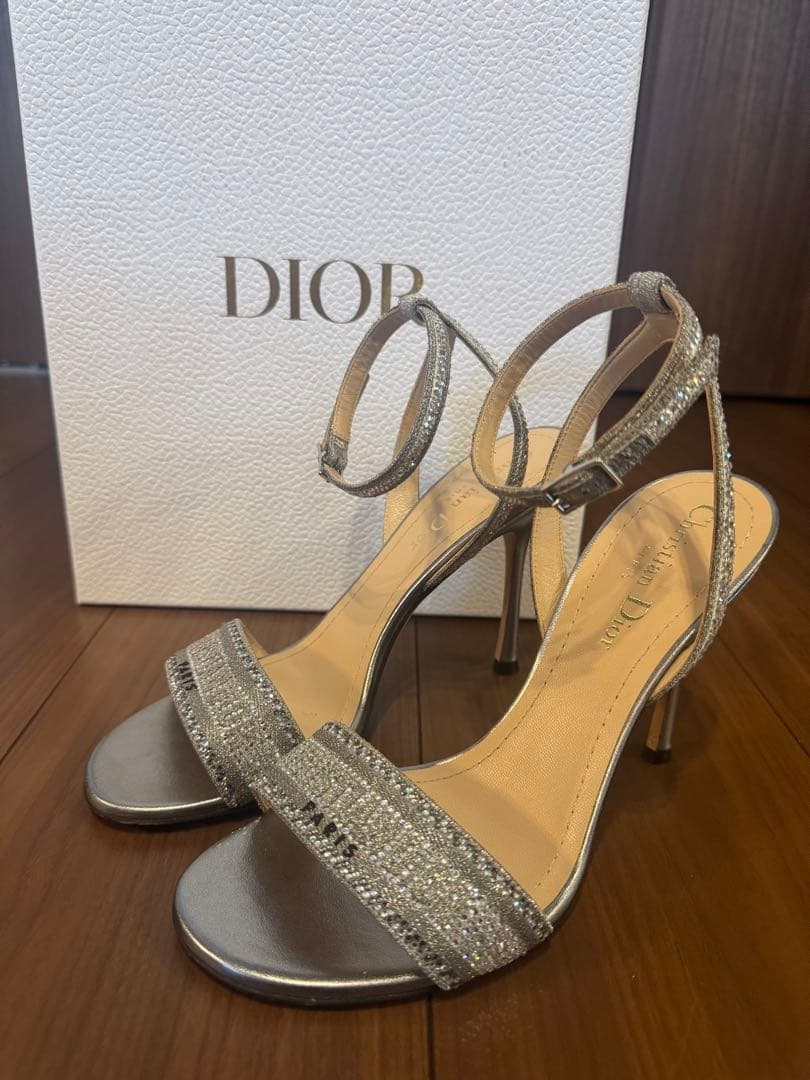 Dior Dway シルバー ハイヒールサンダル Dior Dway Silver Glitter Slide Sandals – HolloMen