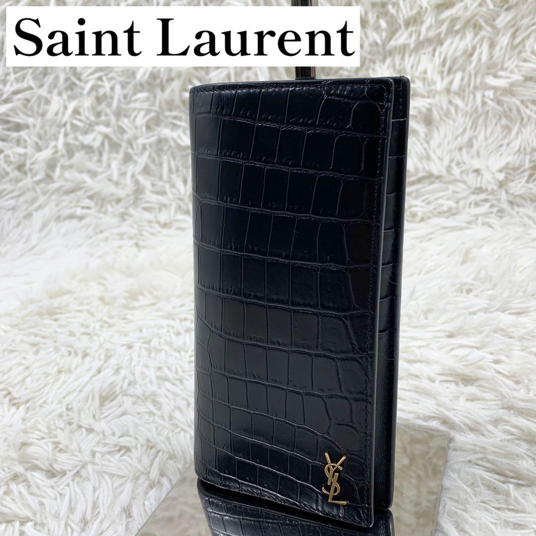 【✨極美品✨】サンローラン クロコ 長財布 カサンドラ ブラック 付属品完備 SAINT LAURENT カサンドラ 財布 クロコ ラウンドファスナー｜Yahoo