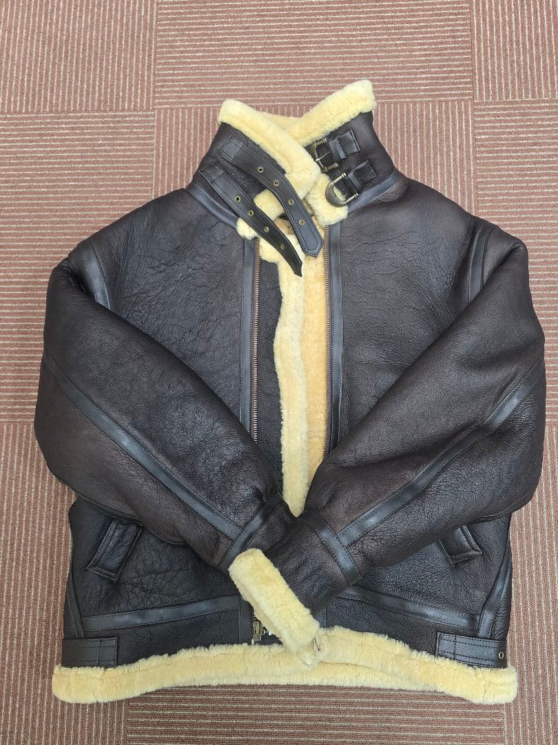 美品 B3 ムートンジャケット ダークブラウン Searling ☆ブラウンムートン B-3フライトジャケット☆S～4XL – quietman clothes