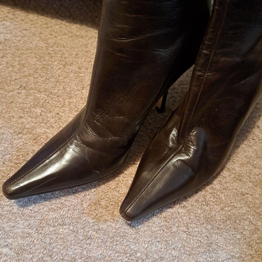 JIMMY CHOO焦げ茶色ブーツ41 - メルカリ