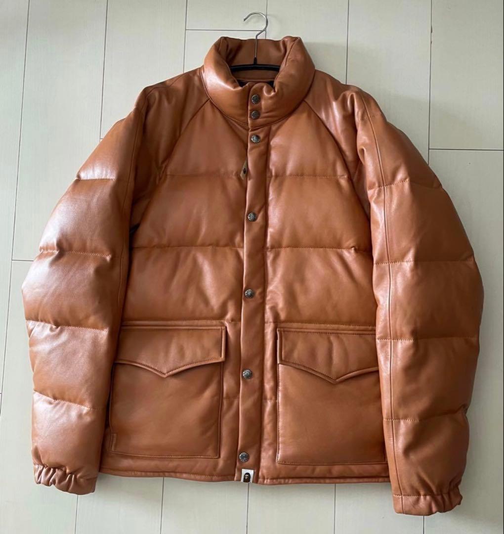 APE シープスキンレザーダウンジャケット　HERO キムタク着　エイプ　初期 10月21日販売開始 エイプ LEATHER CLASSIC DOWN JACKET “HERO”キムタク