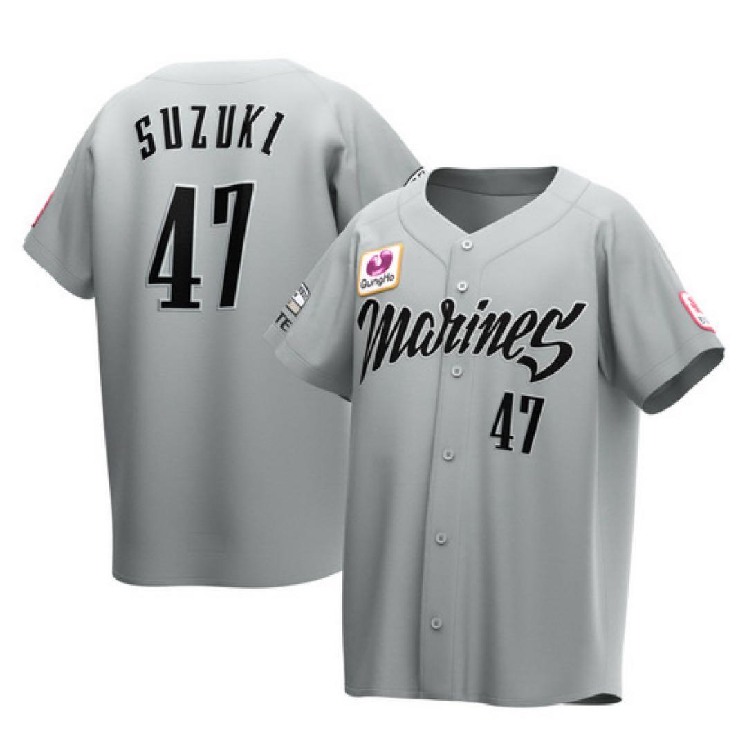 千葉ロッテマリーンズ レプリカユニホーム NCE #47鈴木昭汰 サイズM