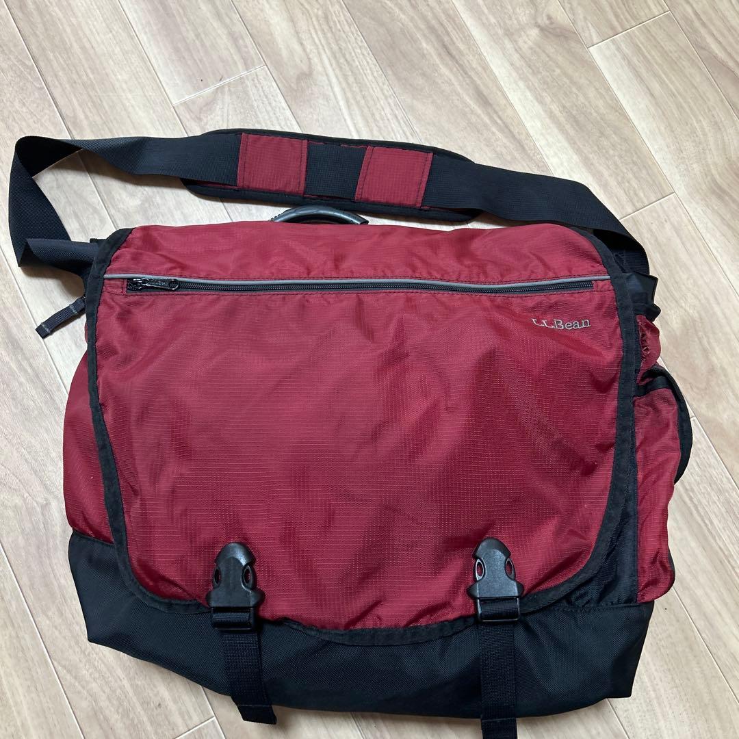 old L.L.Bean バーガンディ　メッセンジャーバッグ　古着　90s