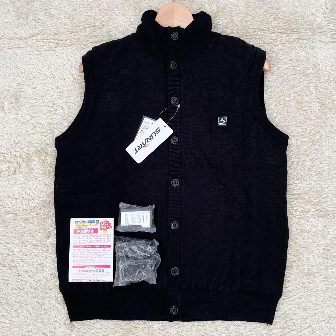 【未使用タグ付き】SUNART あったかニットベスト SHV-NT02 Mサイズ 未使用タグ付き】SUNART あったかニットベスト SHV-NT02 Mサイズ