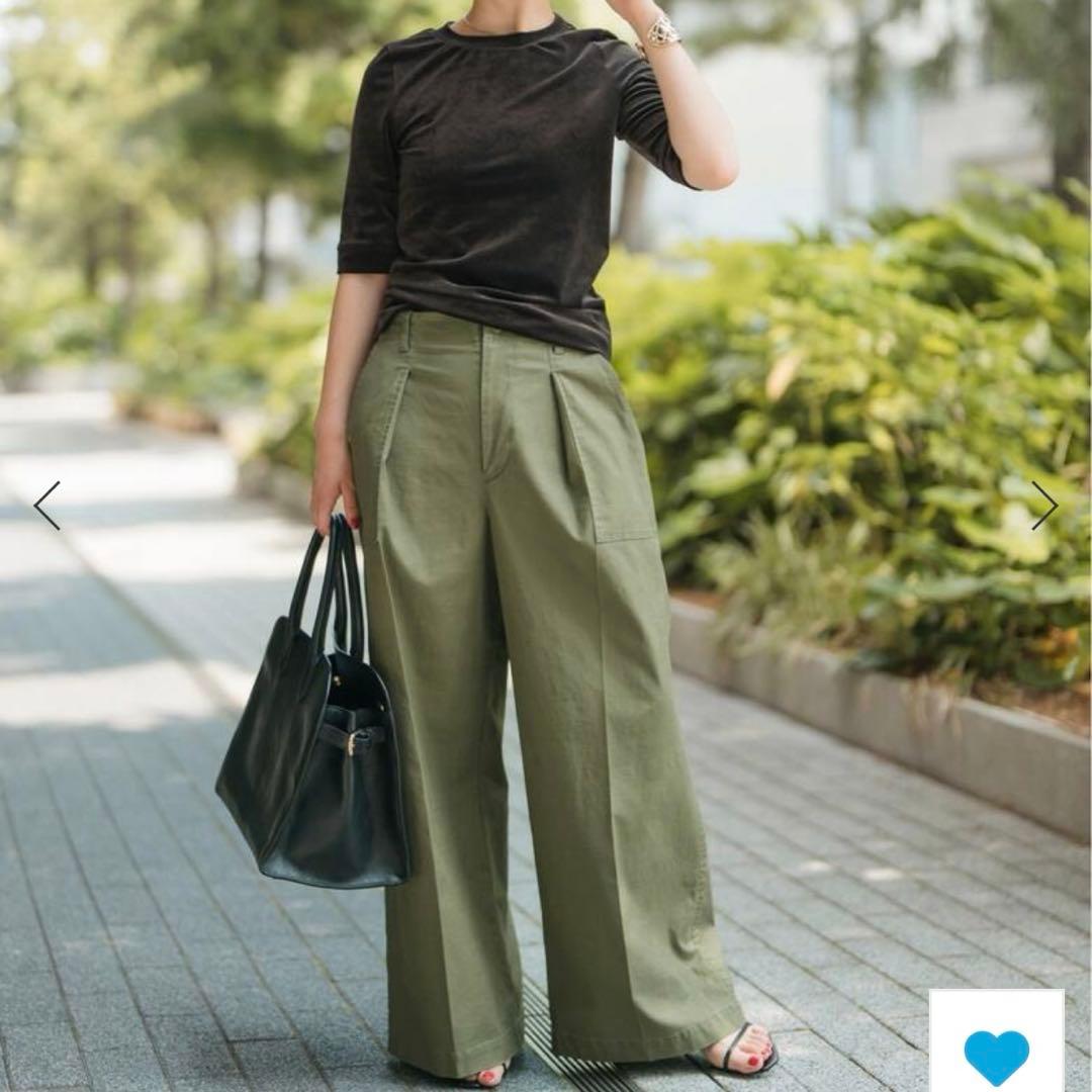 Spick and Span バックサテンカーゴワイドパンツ サイズ34 バックサテンカーゴワイドパンツ（カーゴパンツ）｜Spick and Span