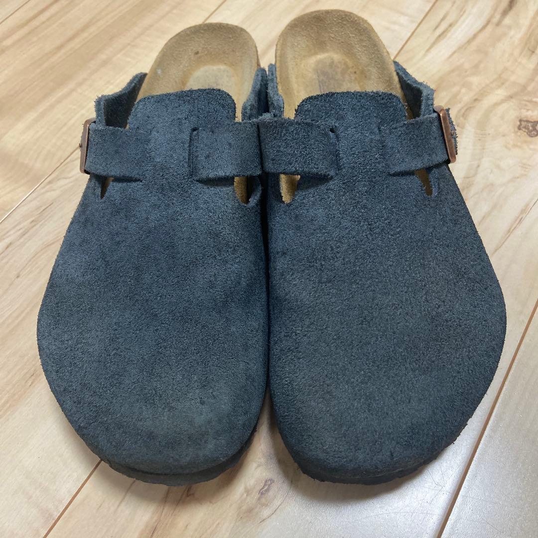 Birkenstock ネイビーサンダル 40 Arizona Vegan Synthetics in Color Desert Dust Indigo Blue
