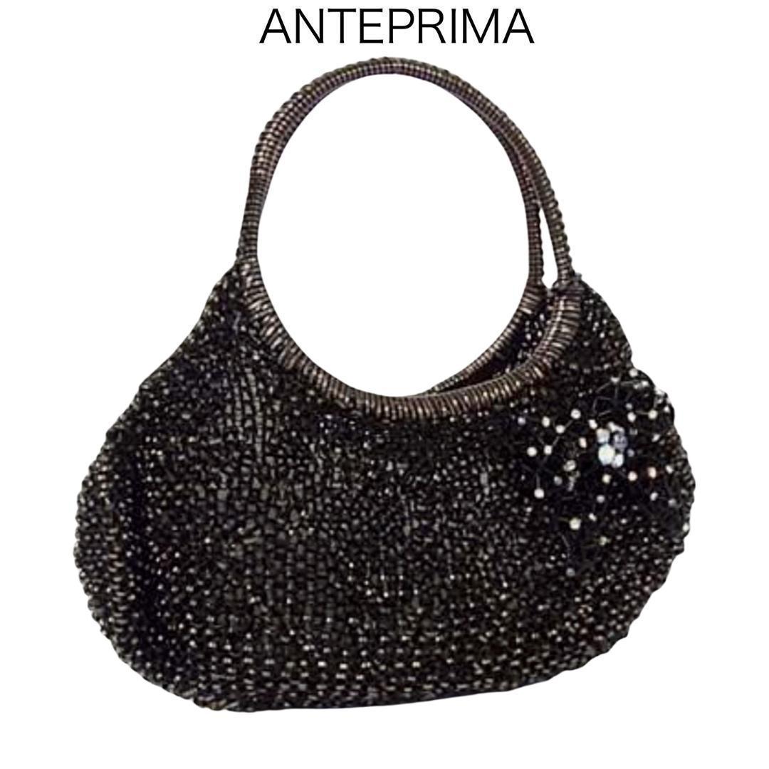 アンテプリマ PVCワイヤーバッグ ブラック ビーズ装飾 エレガント