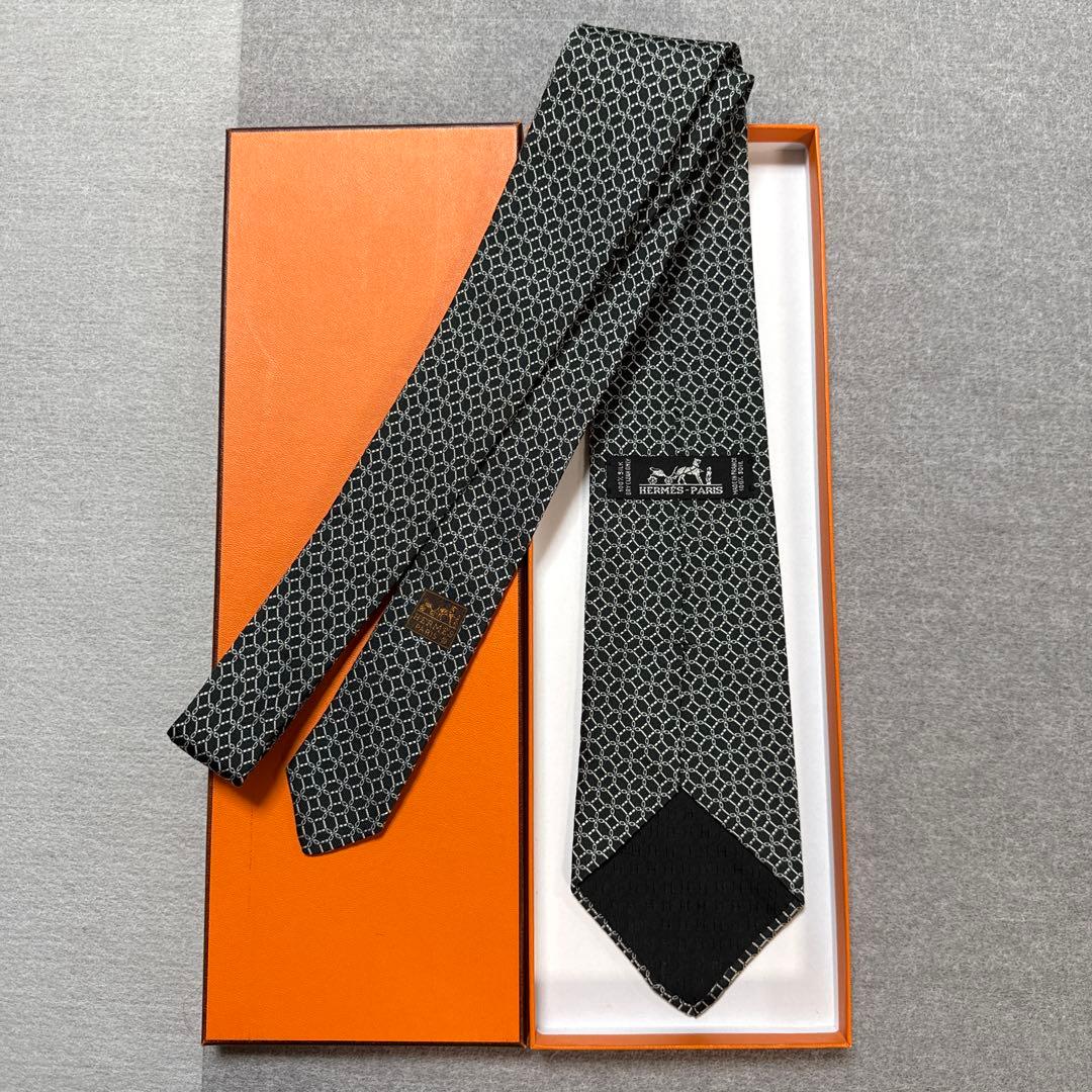 エルメス ネクタイ 黒 シルクジャガード - メルカリ