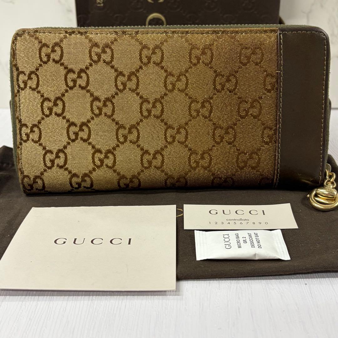 新品同様‼️ グッチ GUCCI 財布 長財布 GGキャンバス ラウンド