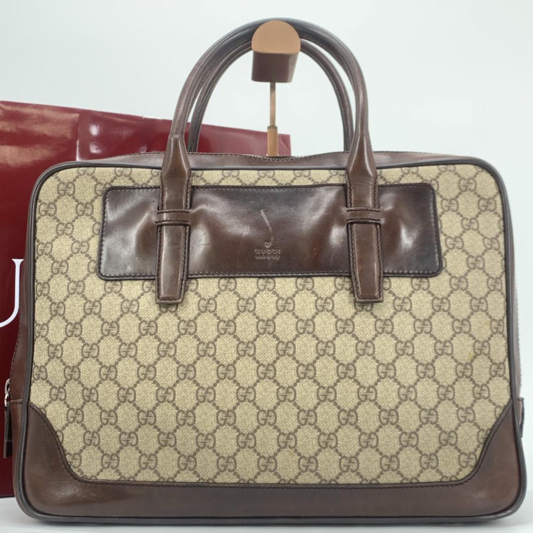 グッチ GGスプリーム GG柄 ビジネスバッグ ブリーフケース PVC ベージュ GG グッチ ビジネスバッグ ブリーフケース GGスプリーム ベージュ