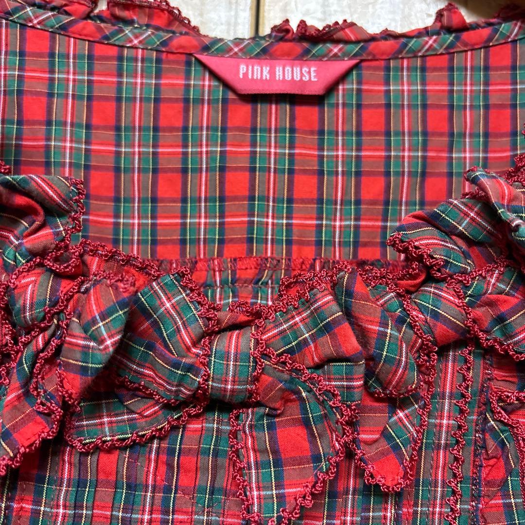 極美品 PINKHOUSEピンクハウス タータンチェック 長袖チュニック