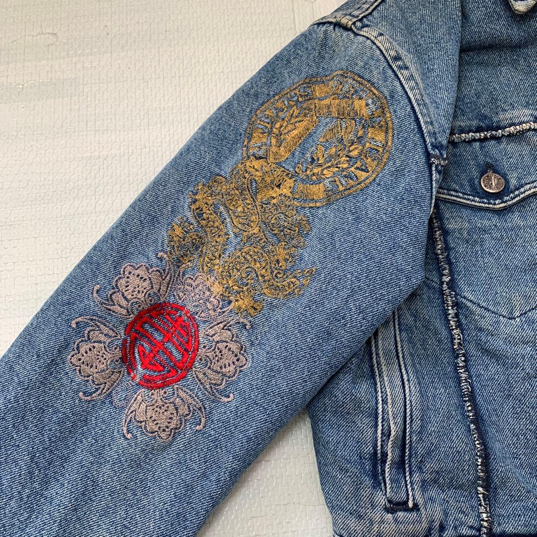 ジャンフランコフェレ FERRE JEANS ドラゴン刺繍 デニムジャケット