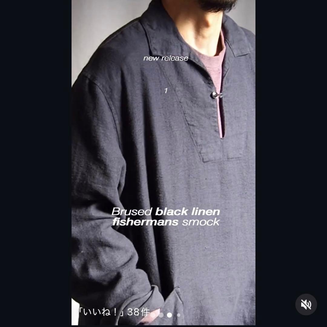 CONFECT起毛ブラックリネン フィッシャーマン スモックシャツ - メルカリ