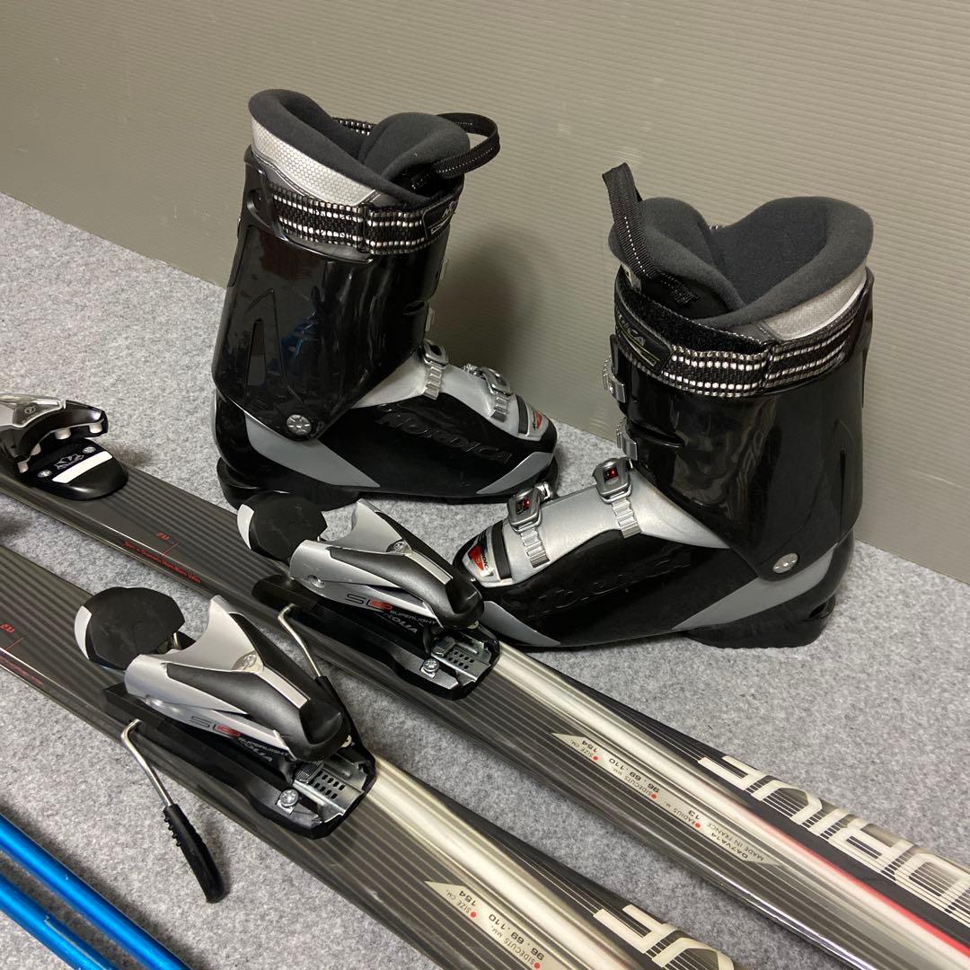 ★メンテナンス済　大人スキーセット 板154cm ブーツ 25.5cm