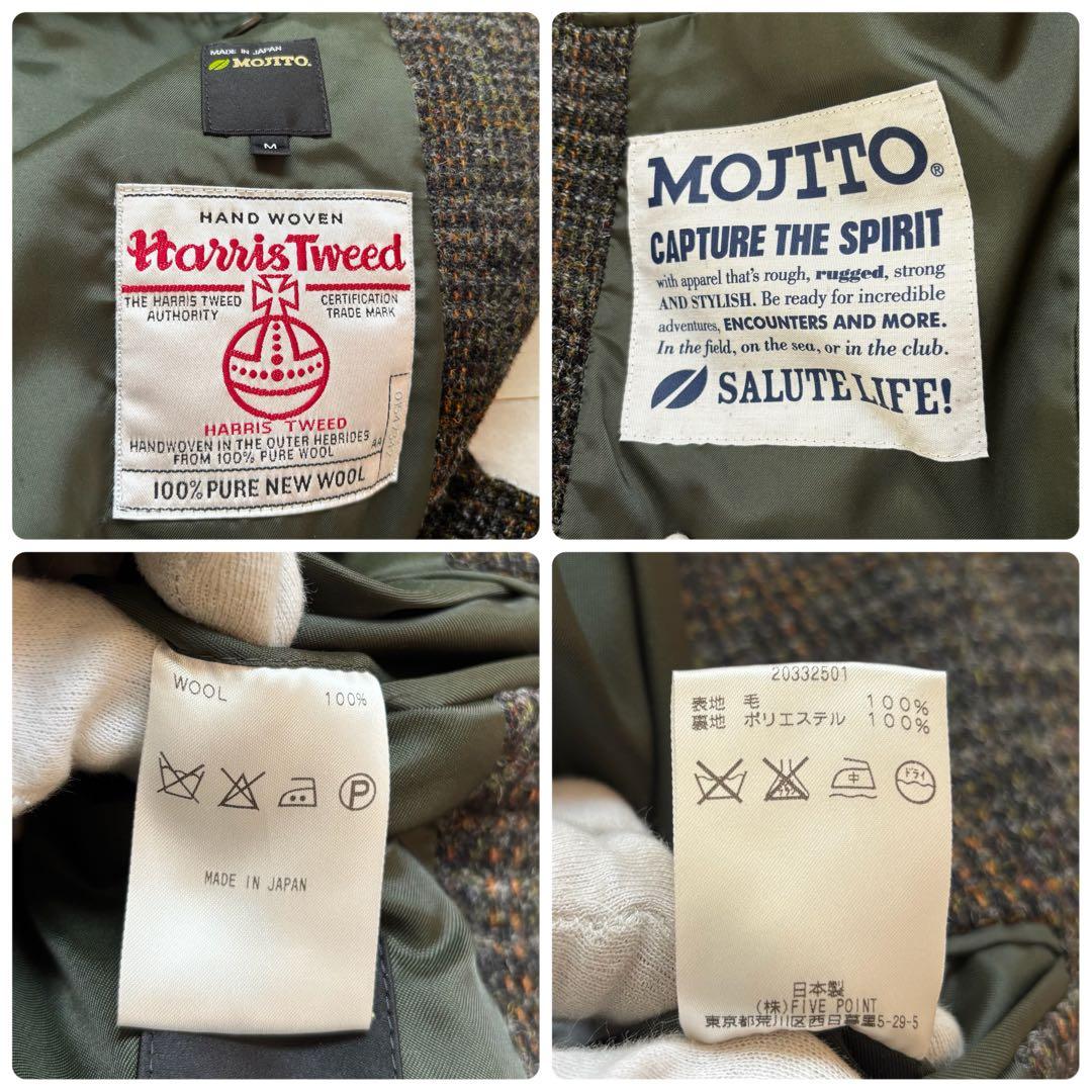 美品】MOJITO アルズコート ハリスツイード コート M モヒート 日本製