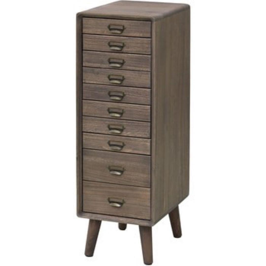 新品未使用箱不良 山善 VTC-3(WBR) 天然木 サイドチェスト 10段 - メルカリ