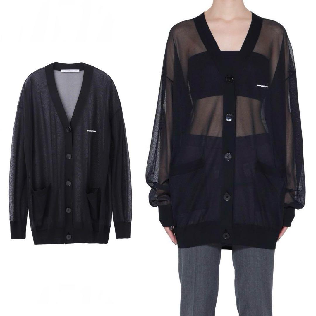 JohnLawrenceSullivan 24ss シースルーニットカーディガン 4B001-0324-38_BROWN_1.jpg?v=