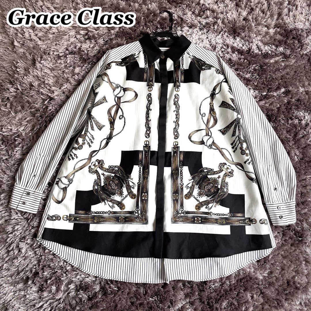 極美品！2023年モデル】グレースクラス スカーフ柄 ビッグシルエット