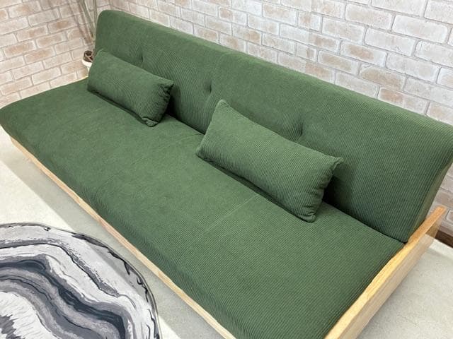 ソファーベッド ソファ コーデュロイ カーキ 北欧風 新品 - メルカリ