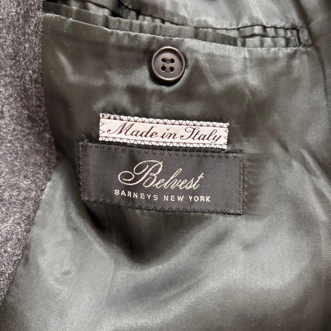 美品】イタリア製 ベルベスト ウール バルマカーンコート グレー 46 M