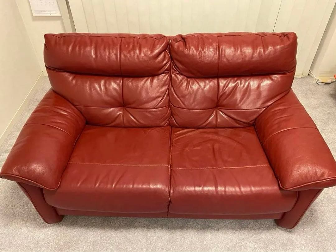 【定価約20万、本革2.5人掛ソファ】IDC大塚家具レザーワールド ソファ 2.5人掛け「L/S 71（エルエス71）」幅182cm 革張り 全2色