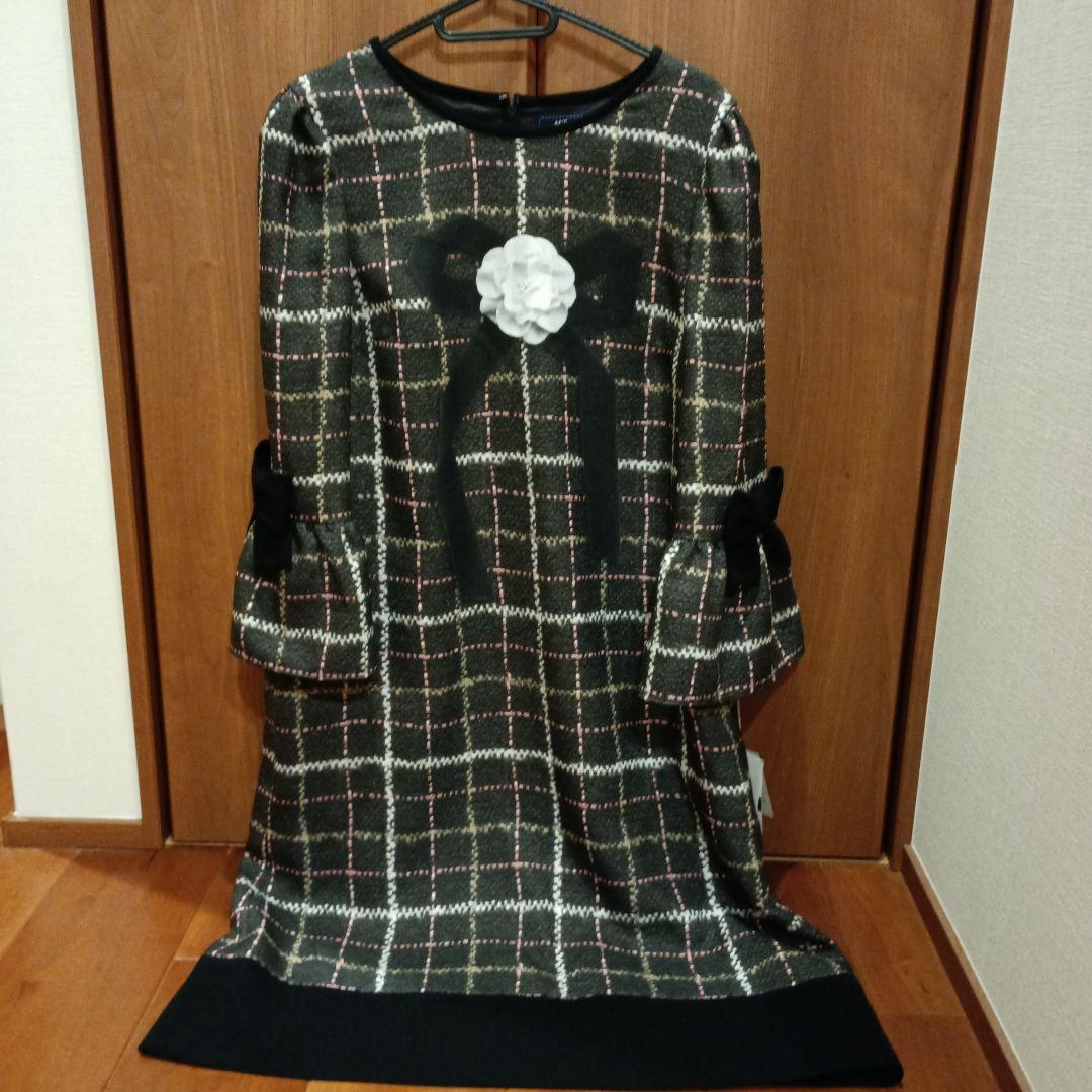 M'S GRACY グレー系 ワンピース 40　新品タグ付き 中古・古着通販】M'S GRACY (エムズグレイシー) リボンデザインニット