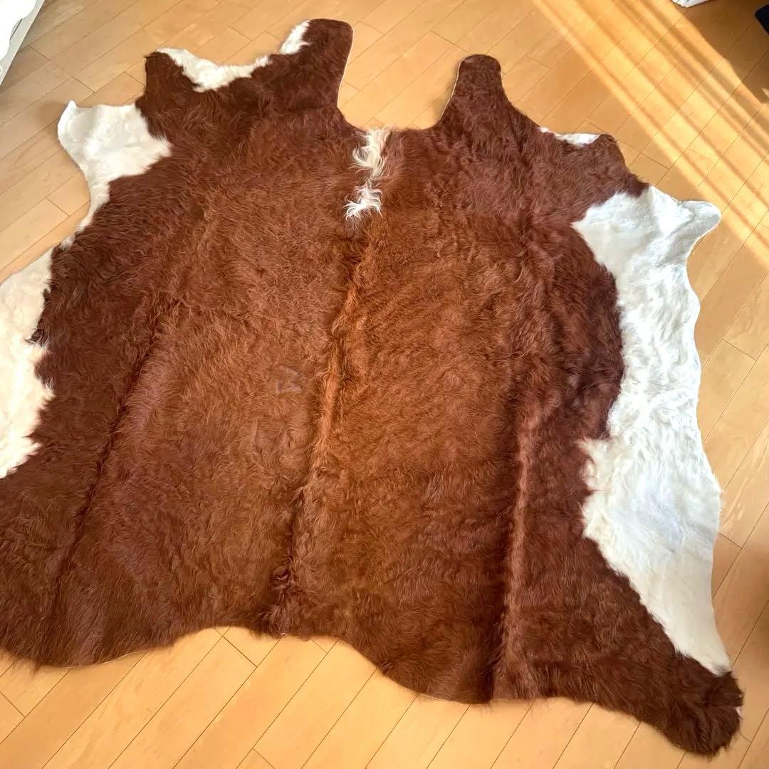 未使用 IKEA カウハイド KOLDBY ブラウン 牛革 ラグ 特大 カウラグ KOLDBY 콜드뷔 소가죽, 브라운 - IKEA