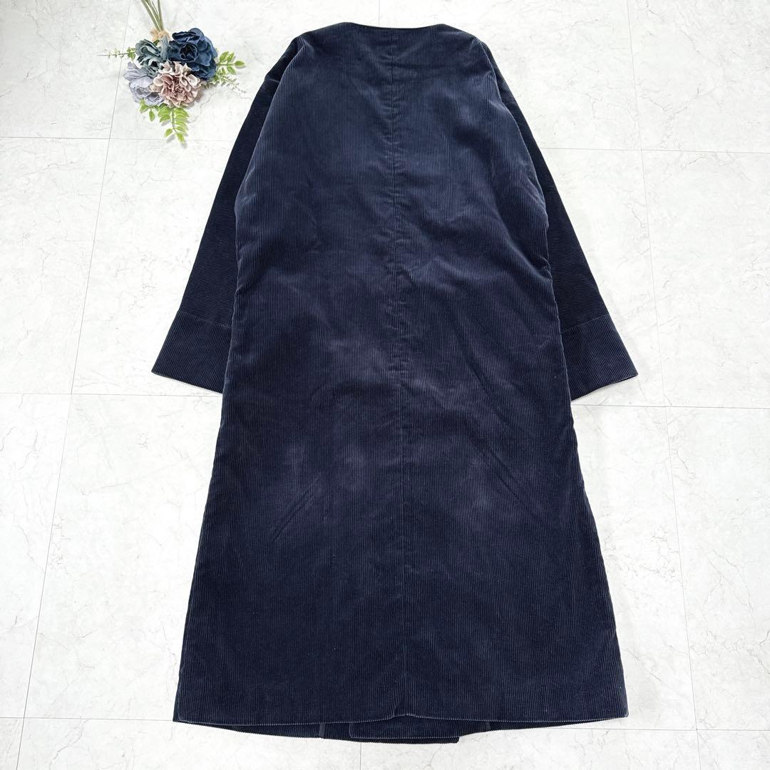 極美品☆GALERIE VIE 5万 コットンコーデュロイ コート ネイビー