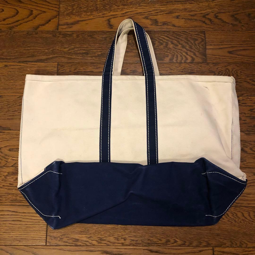 70s Navy紺 ランズエンドトートバッグ Lサイズ/エルエルビーントート